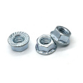 1/2 inch  white zinc zin-plated stainless steel hex flange nut with serrated carbon steel Grade 4 grade 8 grade6